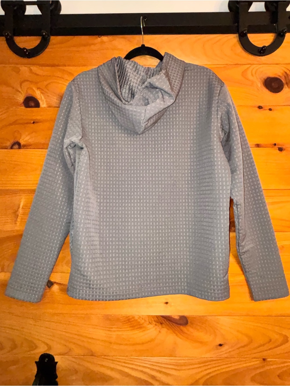 Adidas Gray Textured Hooded Quarter Zip Pullover Women’s Small Athletic - Picture 2 of 7